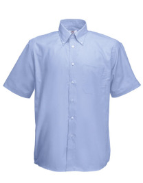 Bluzka damska Oxford z kr贸tkimi r臋kawami